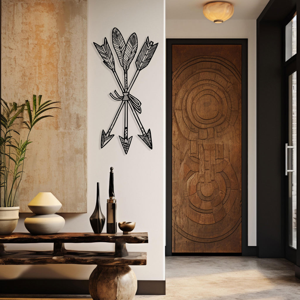 Rustic Arrows Metal Wall Art - Boho Metal Home Decor - Unique Birthday Gift