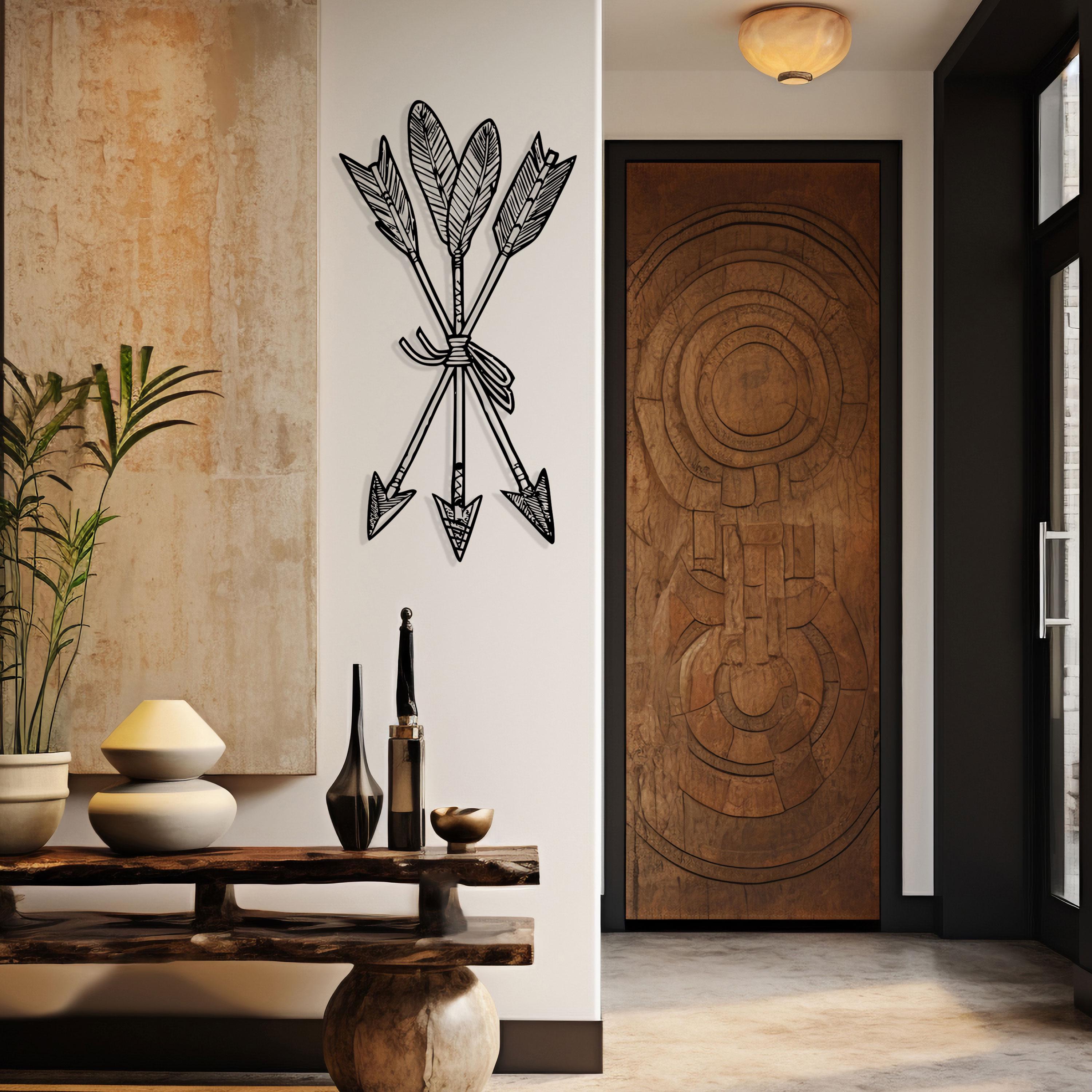 Rustic Arrows Metal Wall Art - Boho Metal Home Decor - Unique Birthday Gift