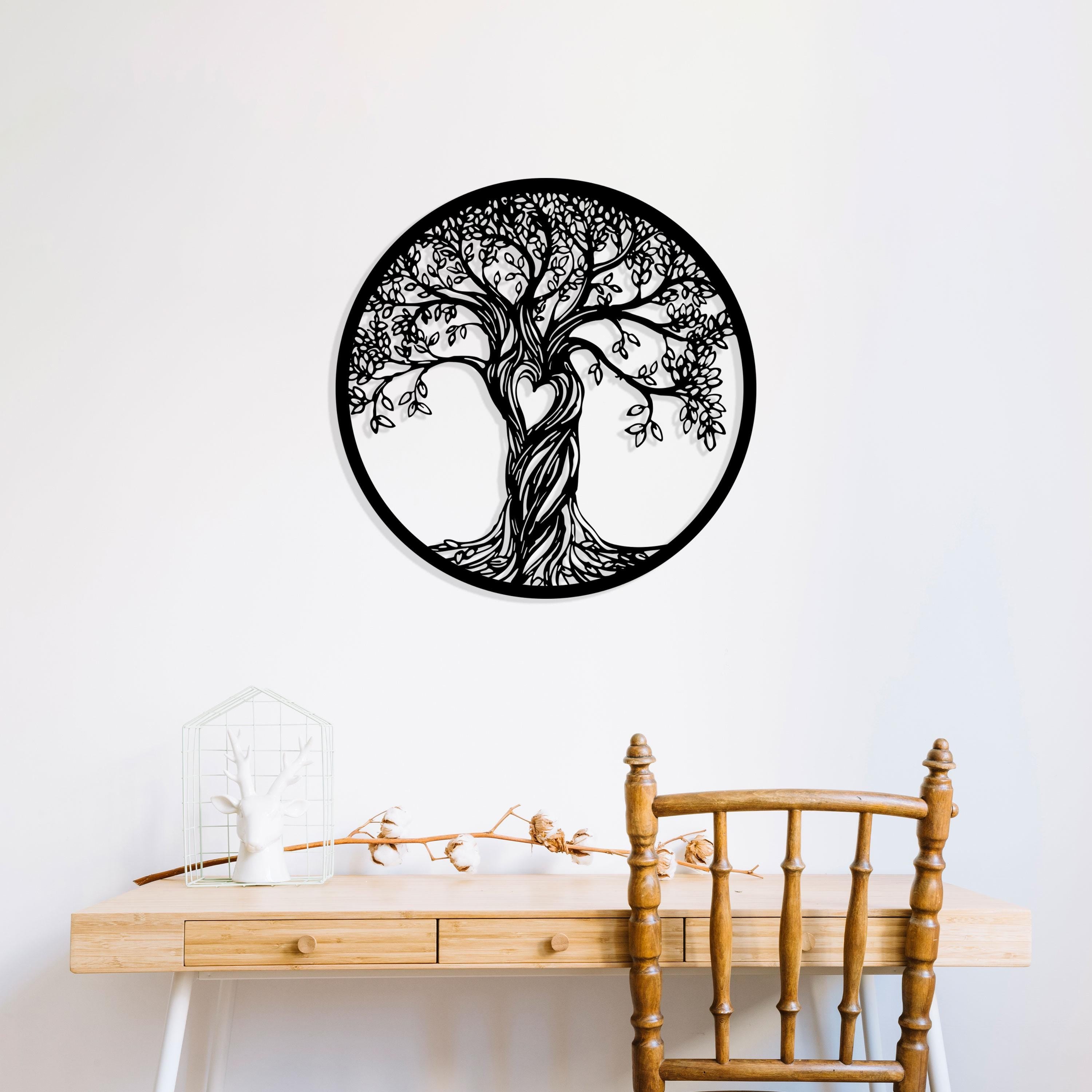 Tree of Life Metal Wall Art - Sacred Symbol Circle Decor - Gift for Darling