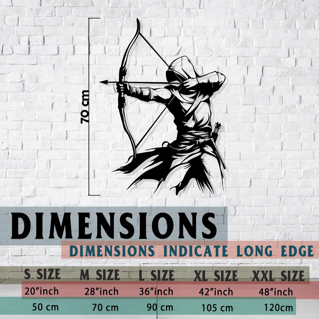 Archer Metal Wall Art - Rustic Home Decor - Fantasy Lovers Gift
