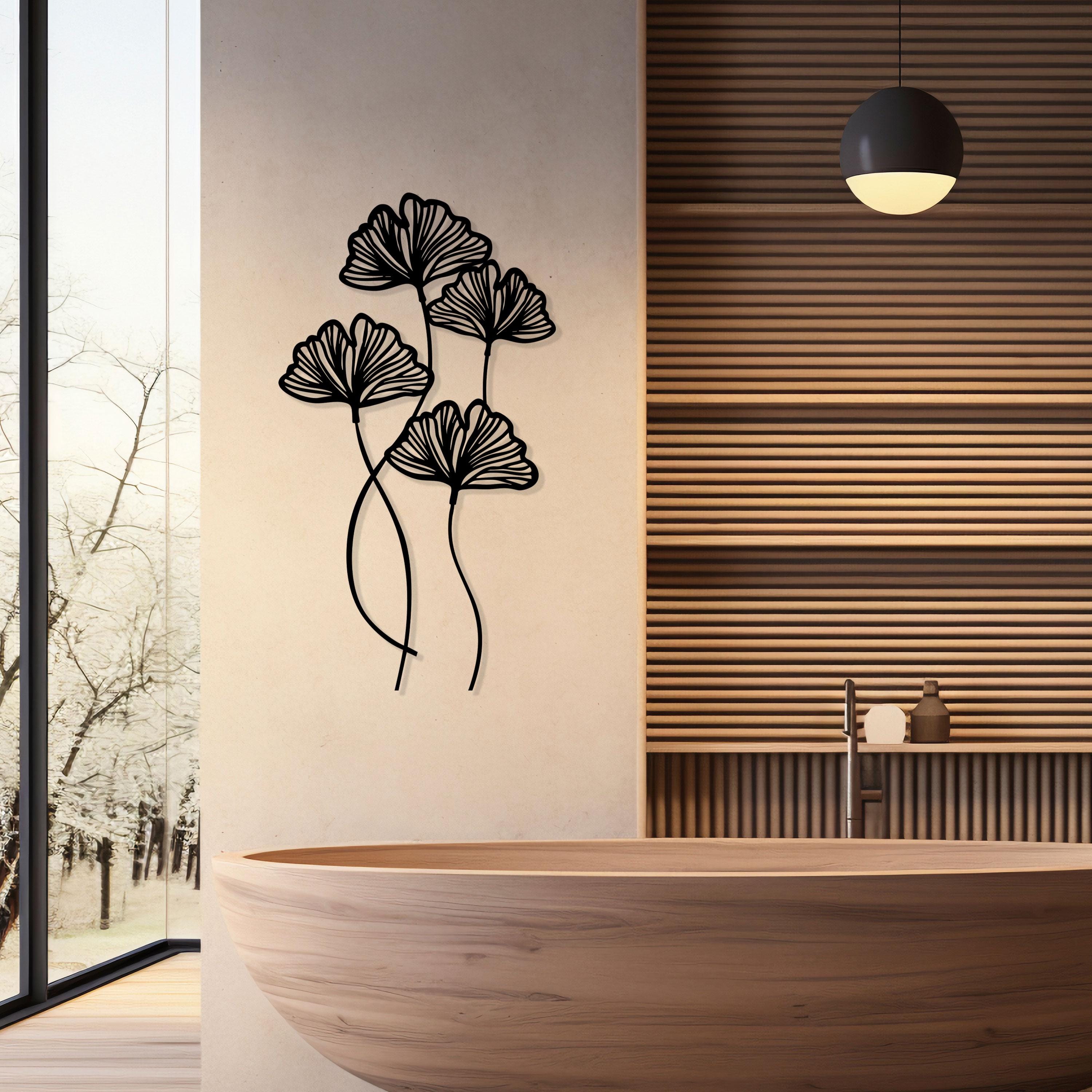 Poppy Flowers Metal Wall Art - Modern Floral Home Decor - Porch Metal Sign