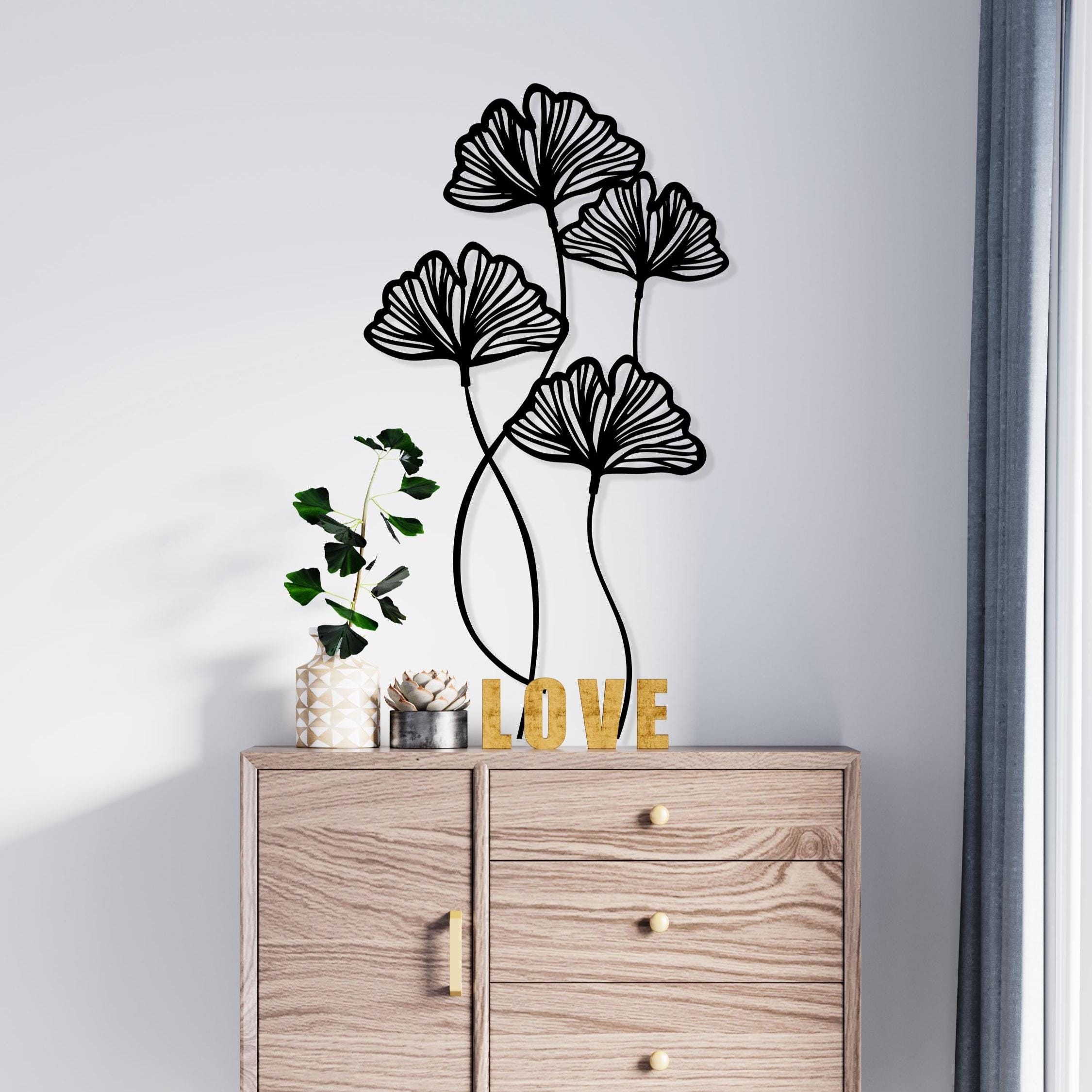 Poppy Flowers Metal Wall Art - Modern Floral Home Decor - Porch Metal Sign