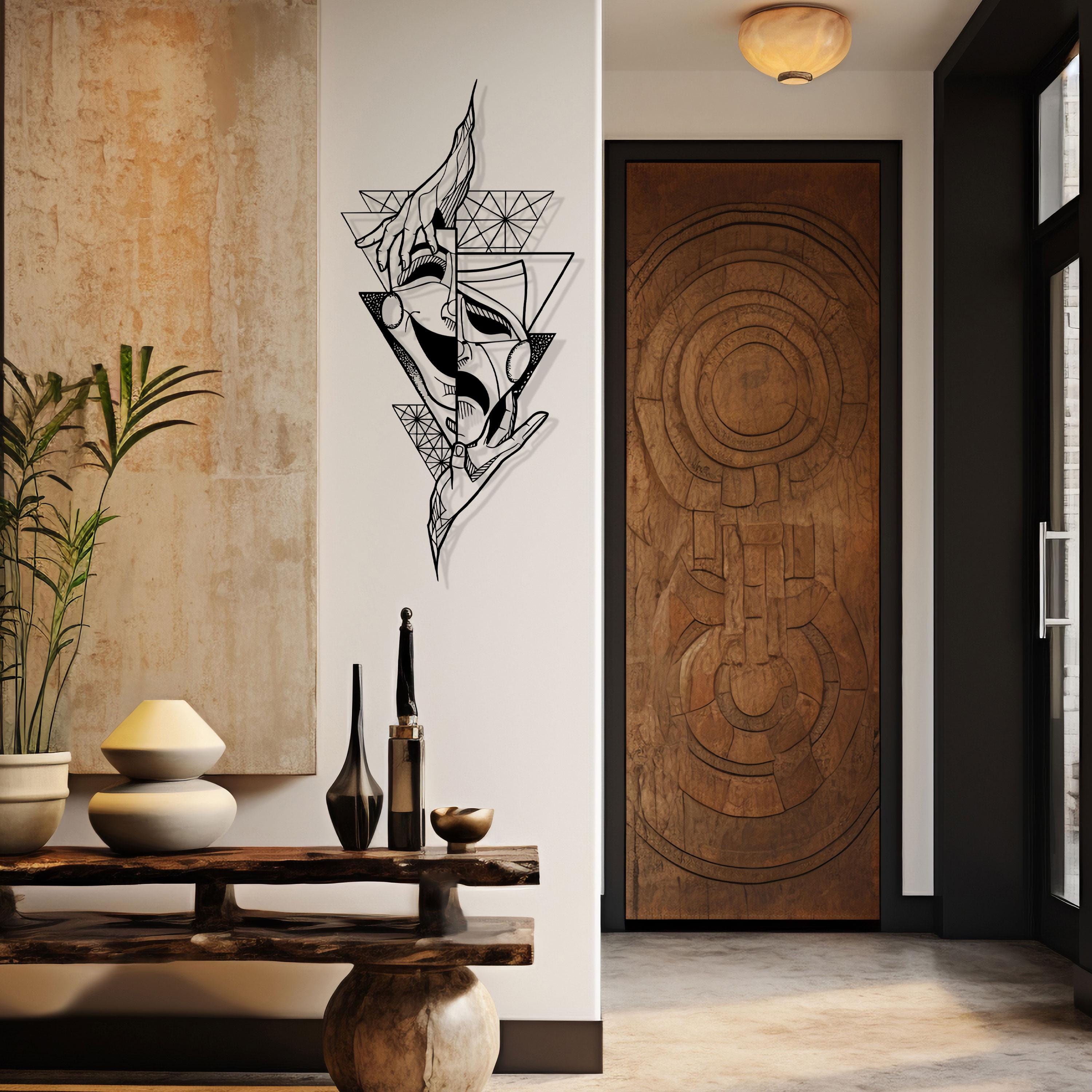 Theatre Mask Metal Wall Art - Modern Minimalist Home Decor - Iconic Wall Sign