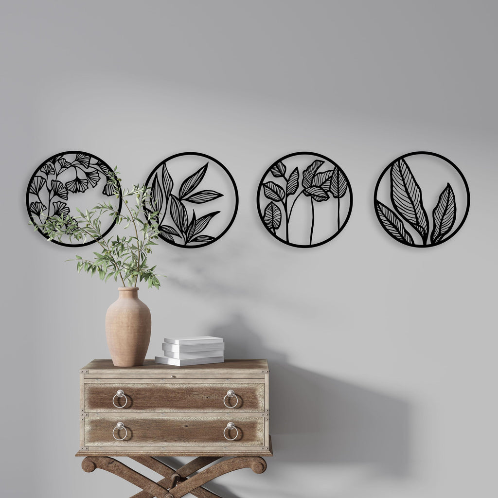 Botanical Metal Wall Art - Minimalist Leaf Design Home Decor - Unique Birthday Gift
