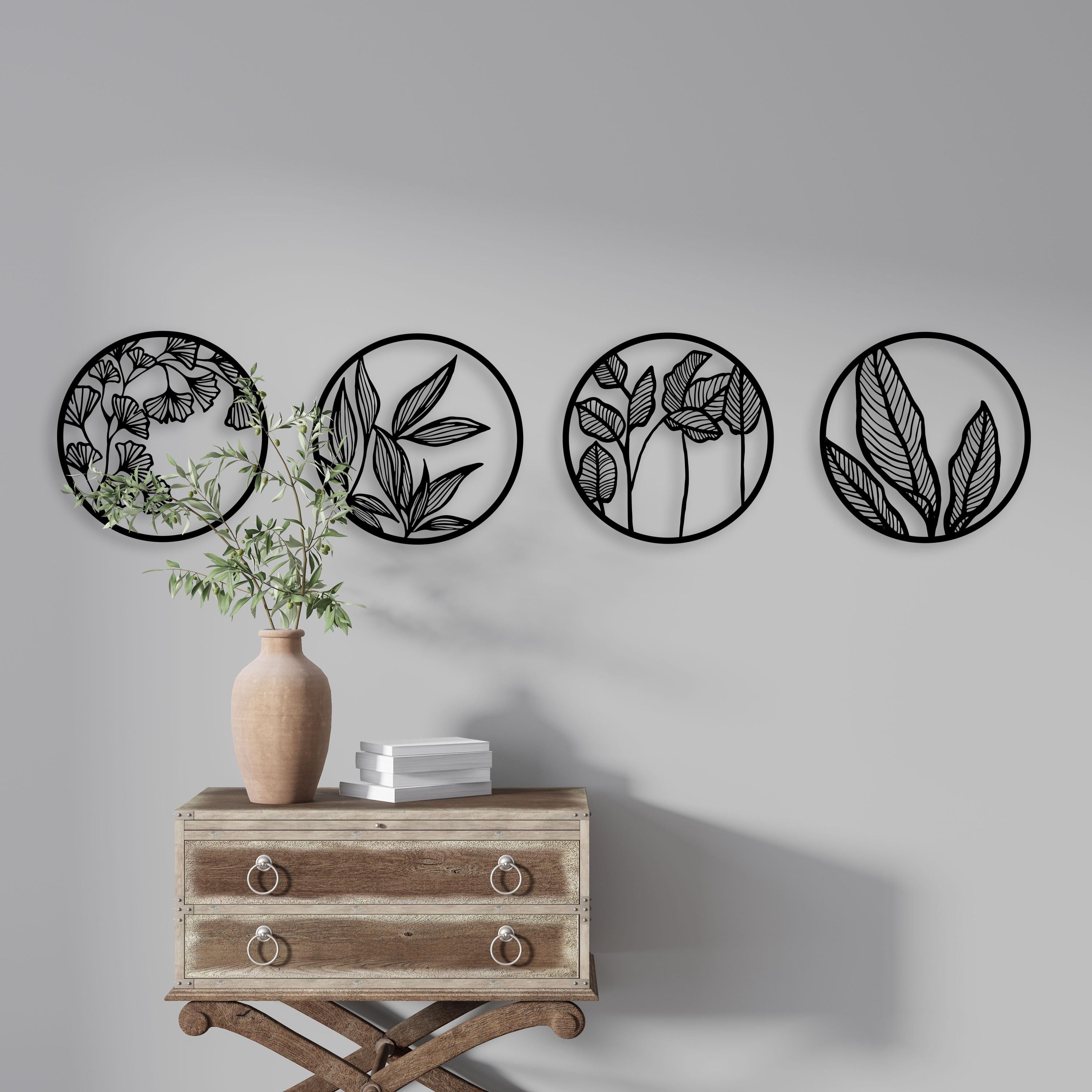 Botanical Metal Wall Art - Minimalist Leaf Design Home Decor - Unique Birthday Gift