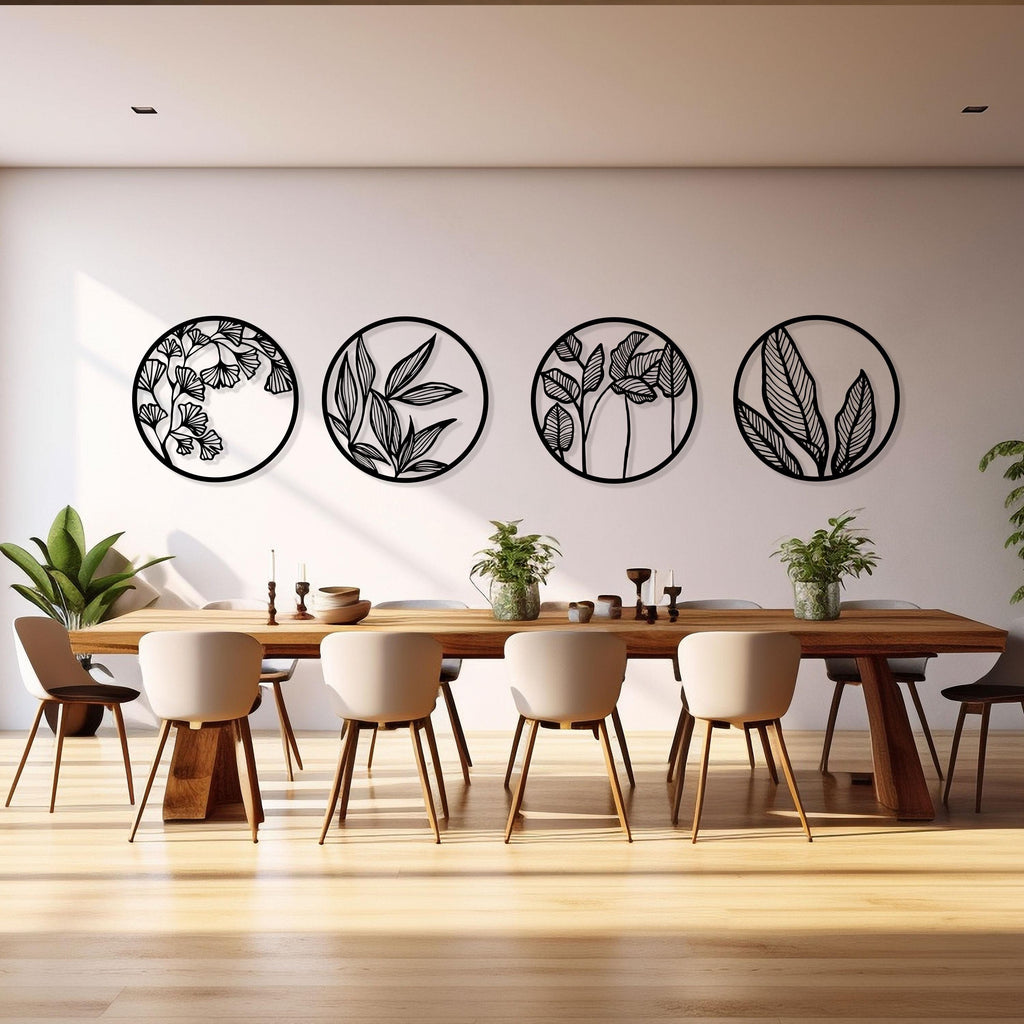 Botanical Metal Wall Art - Minimalist Leaf Design Home Decor - Unique Birthday Gift