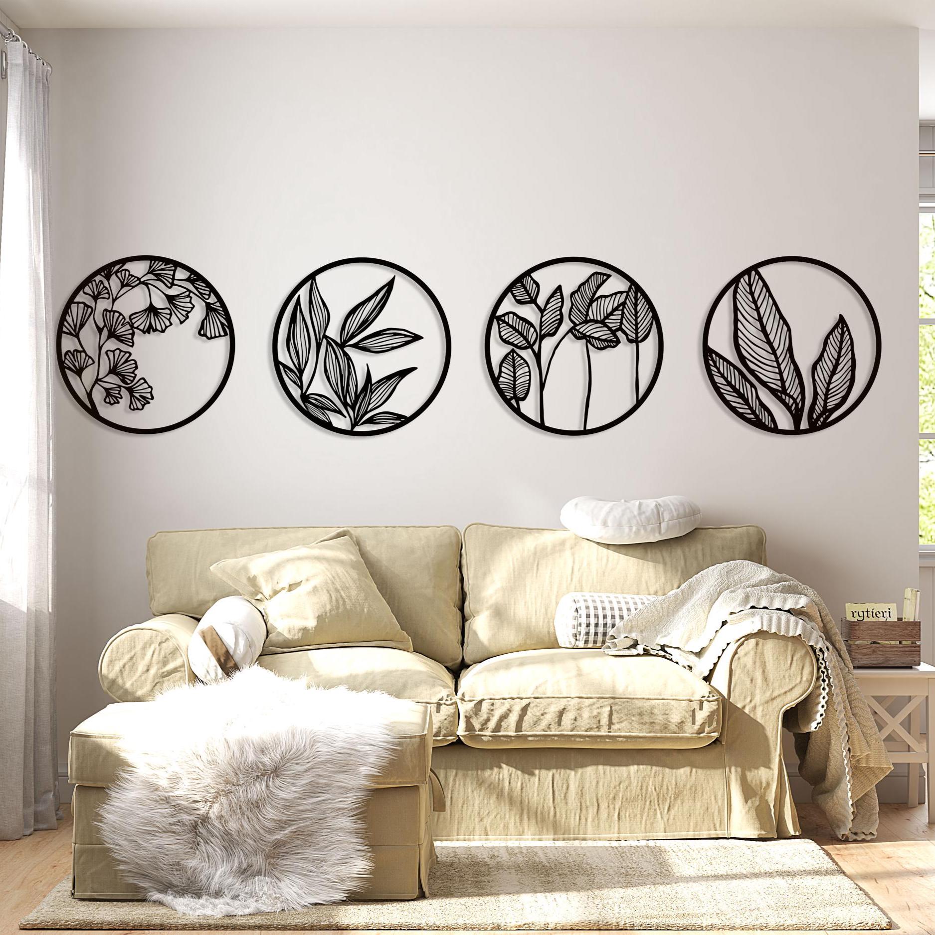 Botanical Metal Wall Art - Minimalist Leaf Design Home Decor - Unique Birthday Gift