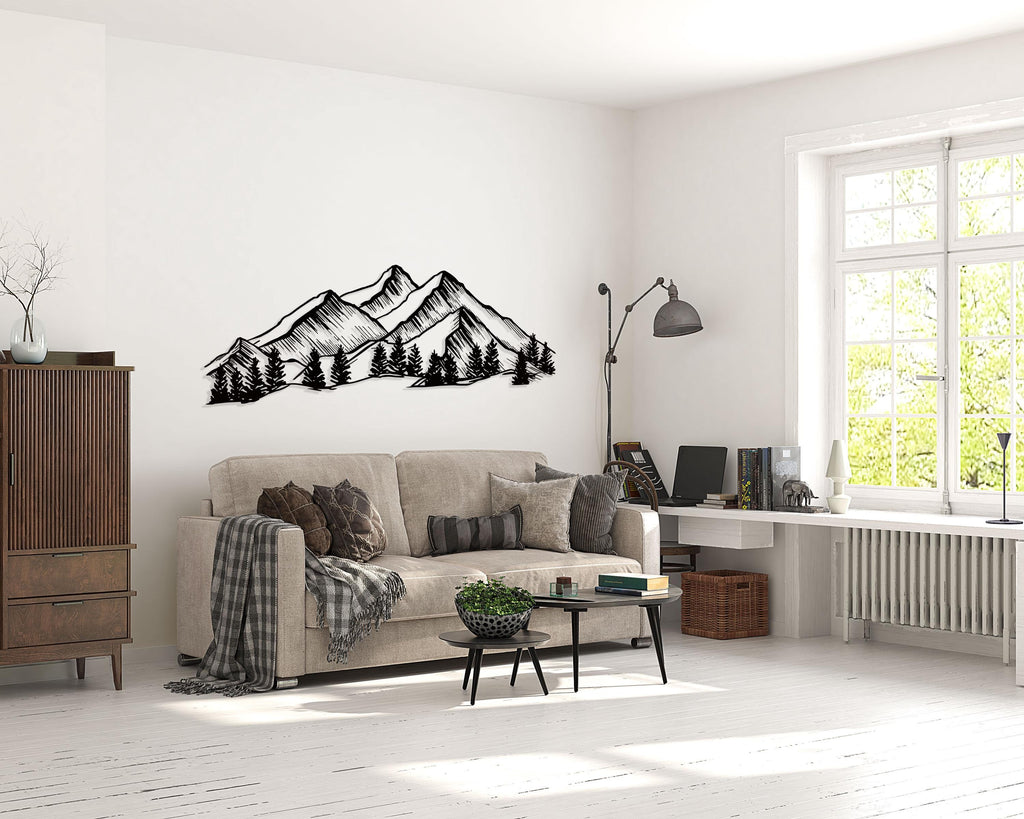 Pine Mountain Metal Wall Art - Alpine Ridge Home Decor - Unique Birthday Gift