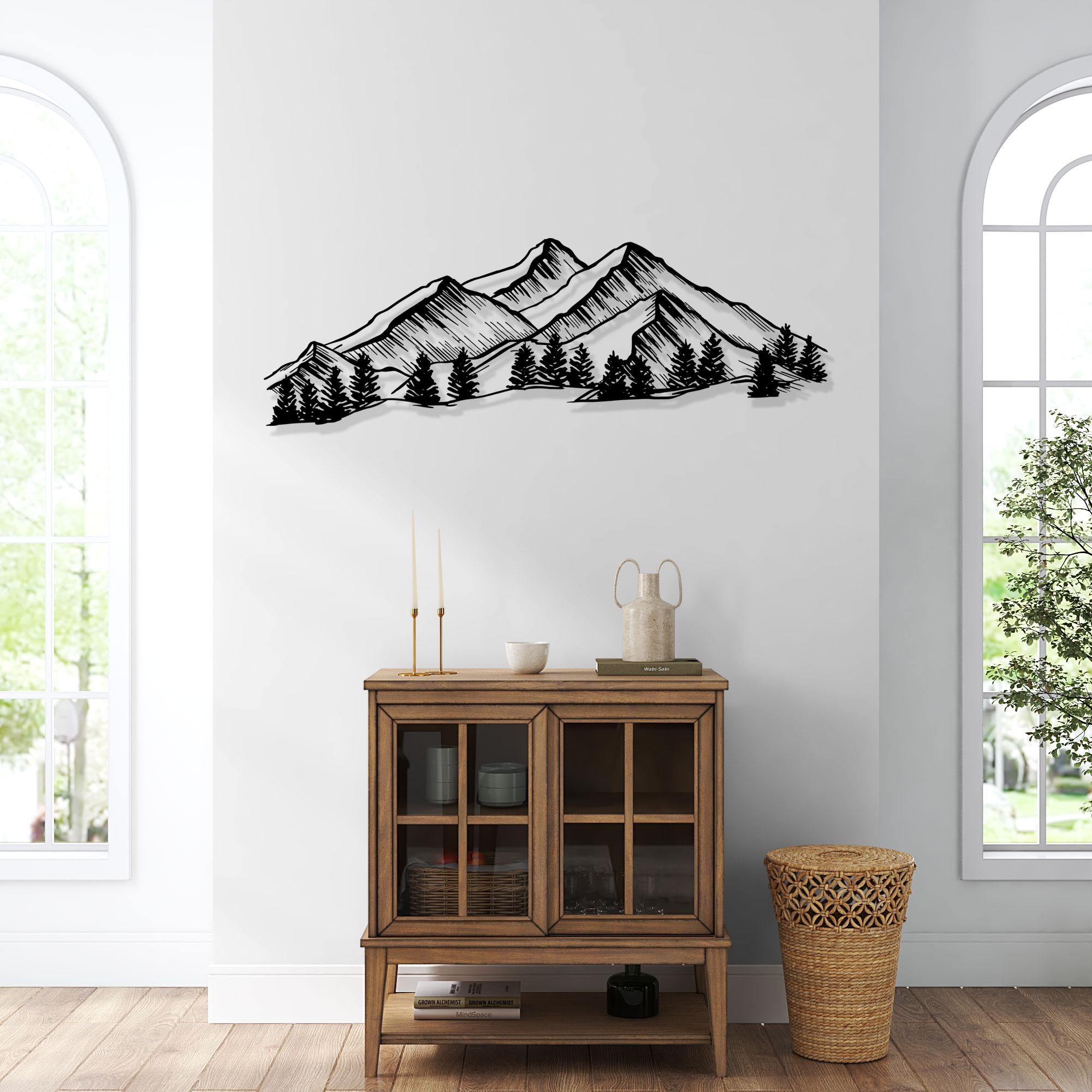 Pine Mountain Metal Wall Art - Alpine Ridge Home Decor - Unique Birthday Gift
