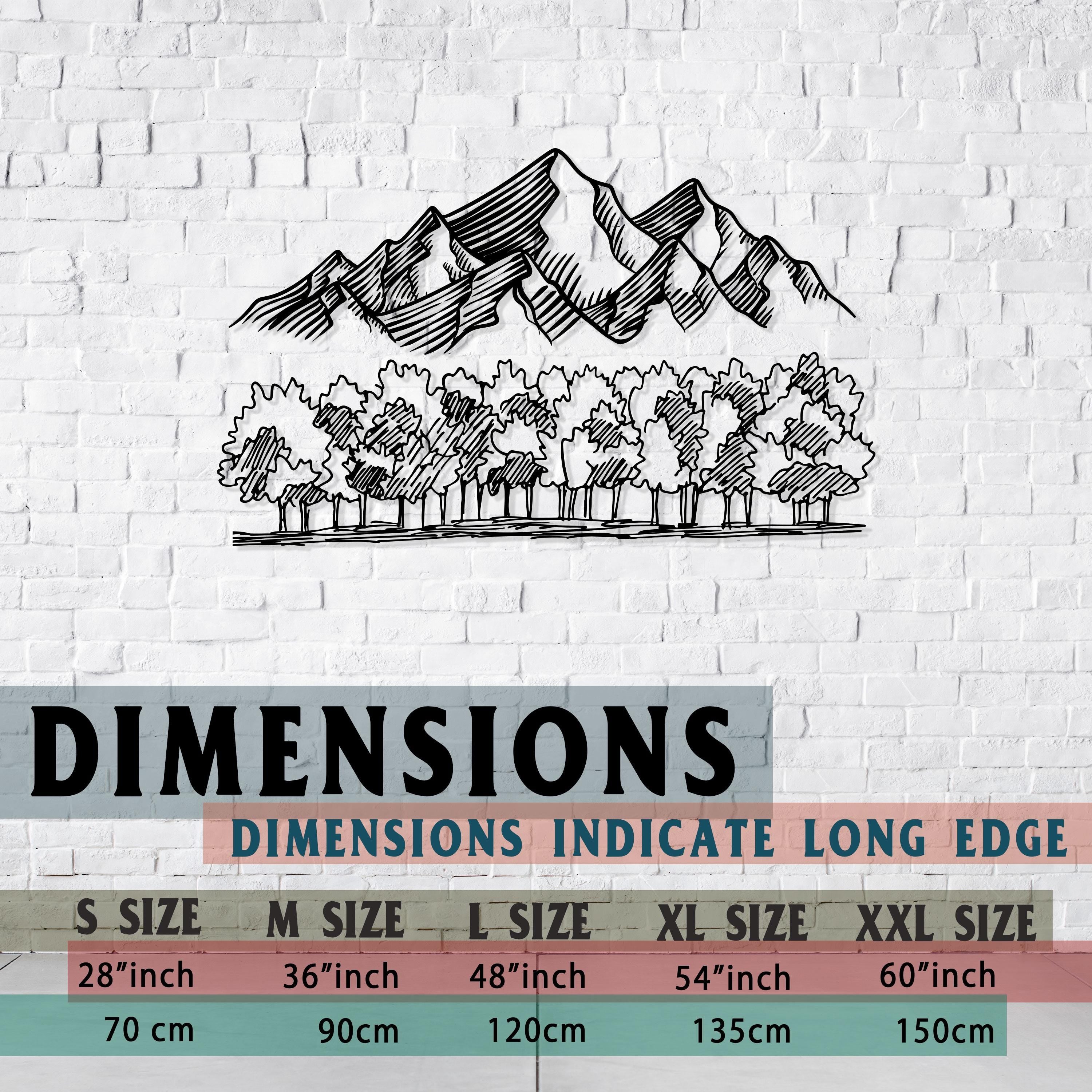 Mountain Forest Metal Wall Art - Nature Inspired Rustic Home Decor - Unique Birthday Gift