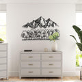Mountain Forest Metal Wall Art - Nature Inspired Rustic Home Decor - Unique Birthday Gift