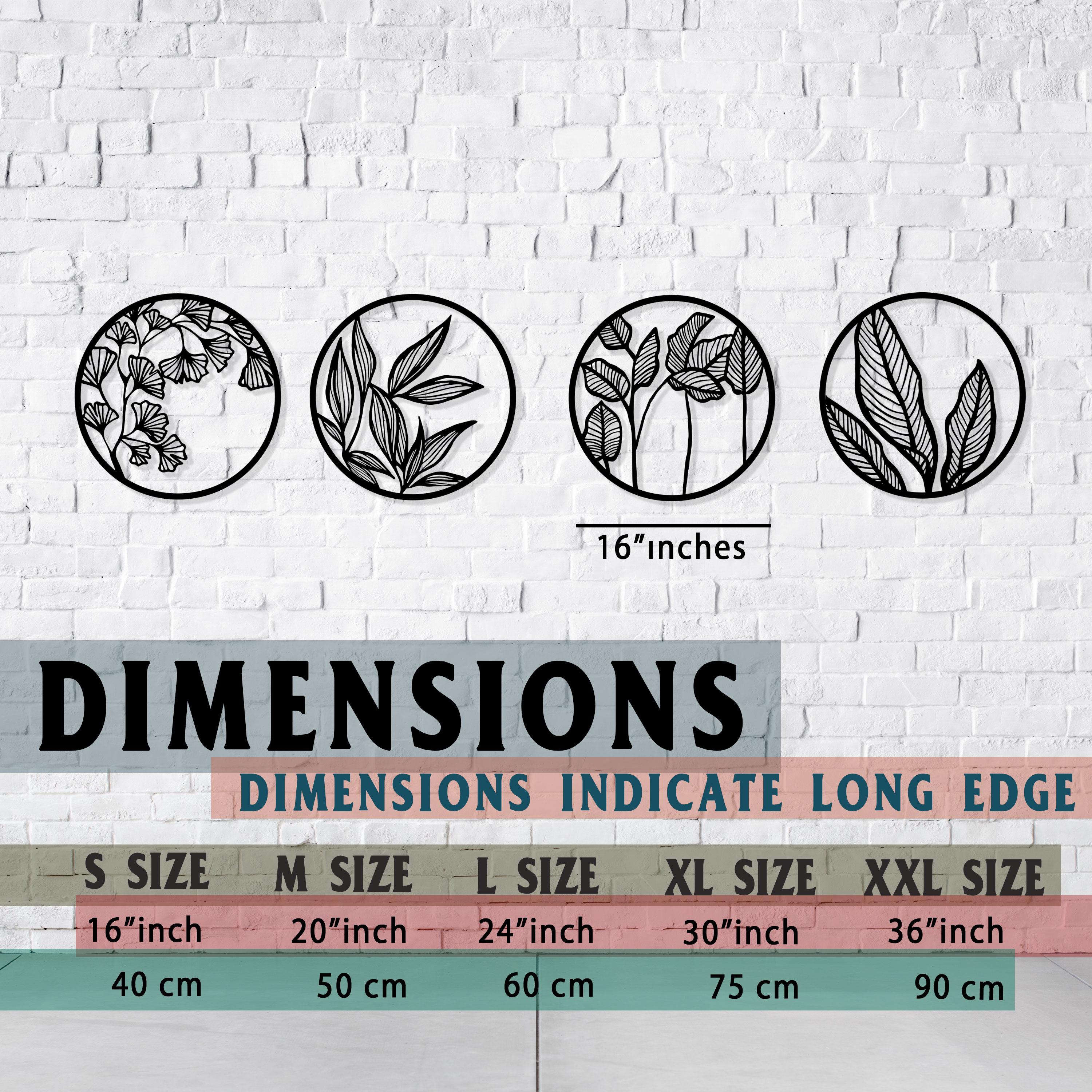 Botanical Metal Wall Art - Minimalist Leaf Design Home Decor - Unique Birthday Gift