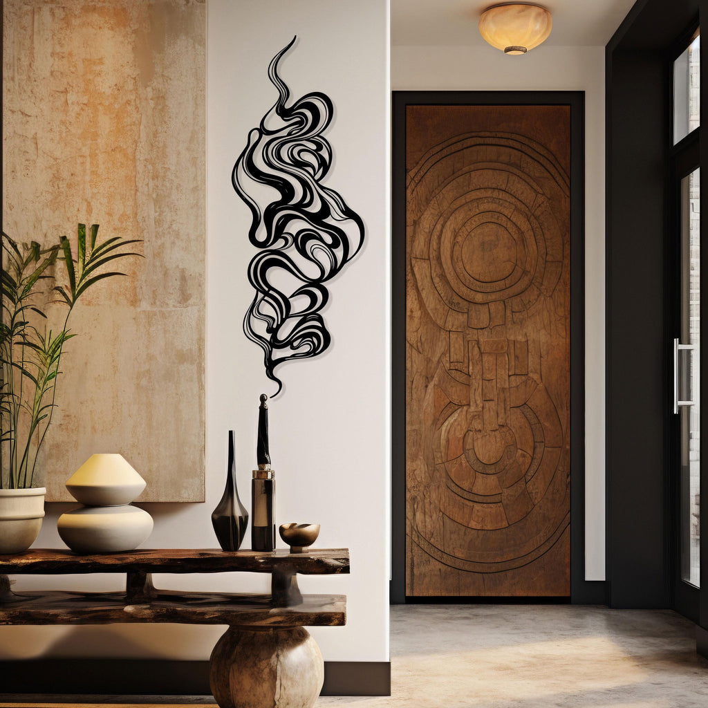 Metal Wall Art Abstract – Modern Sculpture for Entry, Spa, Yoga Studio - Unique Birthday Gift