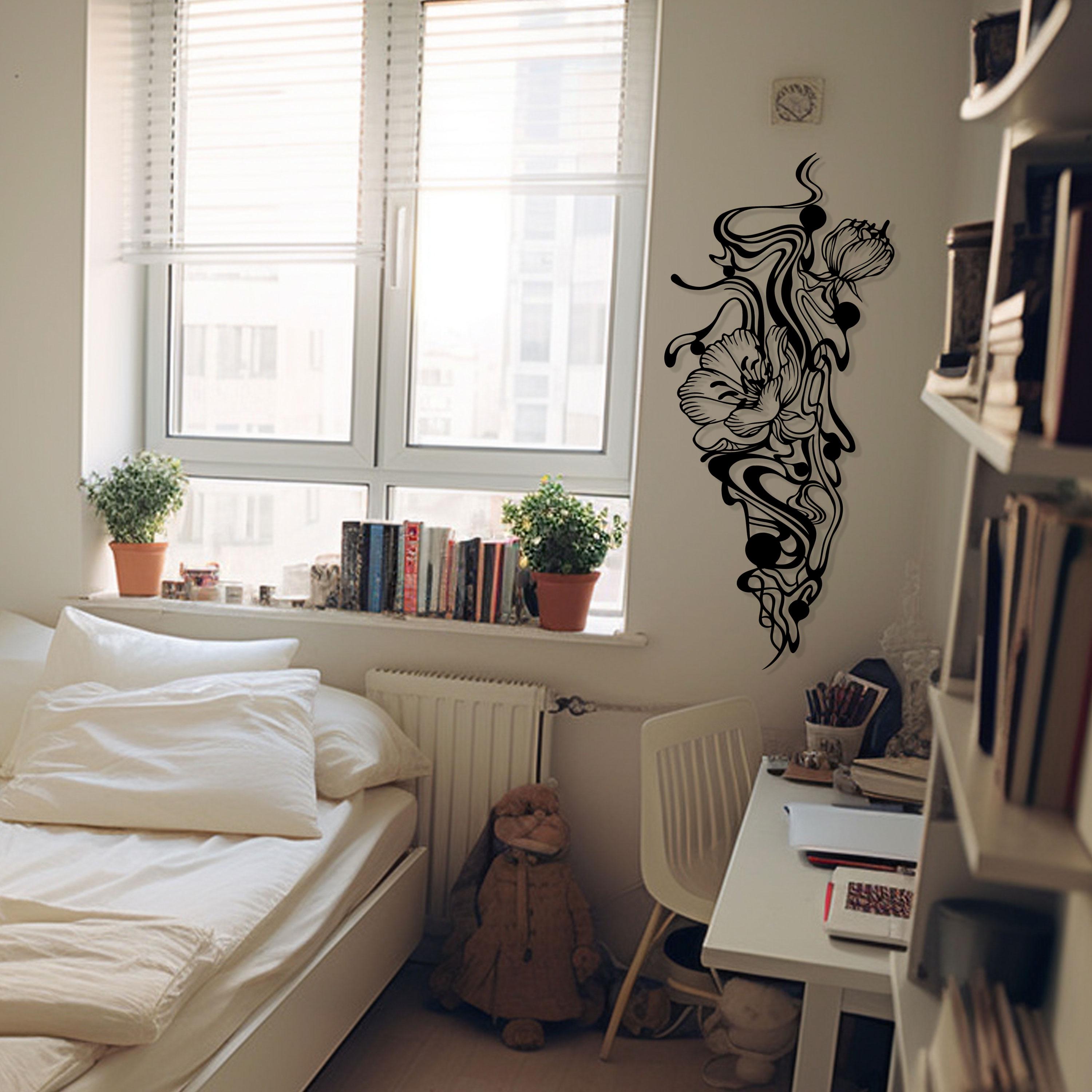 Floral Abstract Metal Wall Art - Modern Botanical Home Decor - Unique Birthday Gift