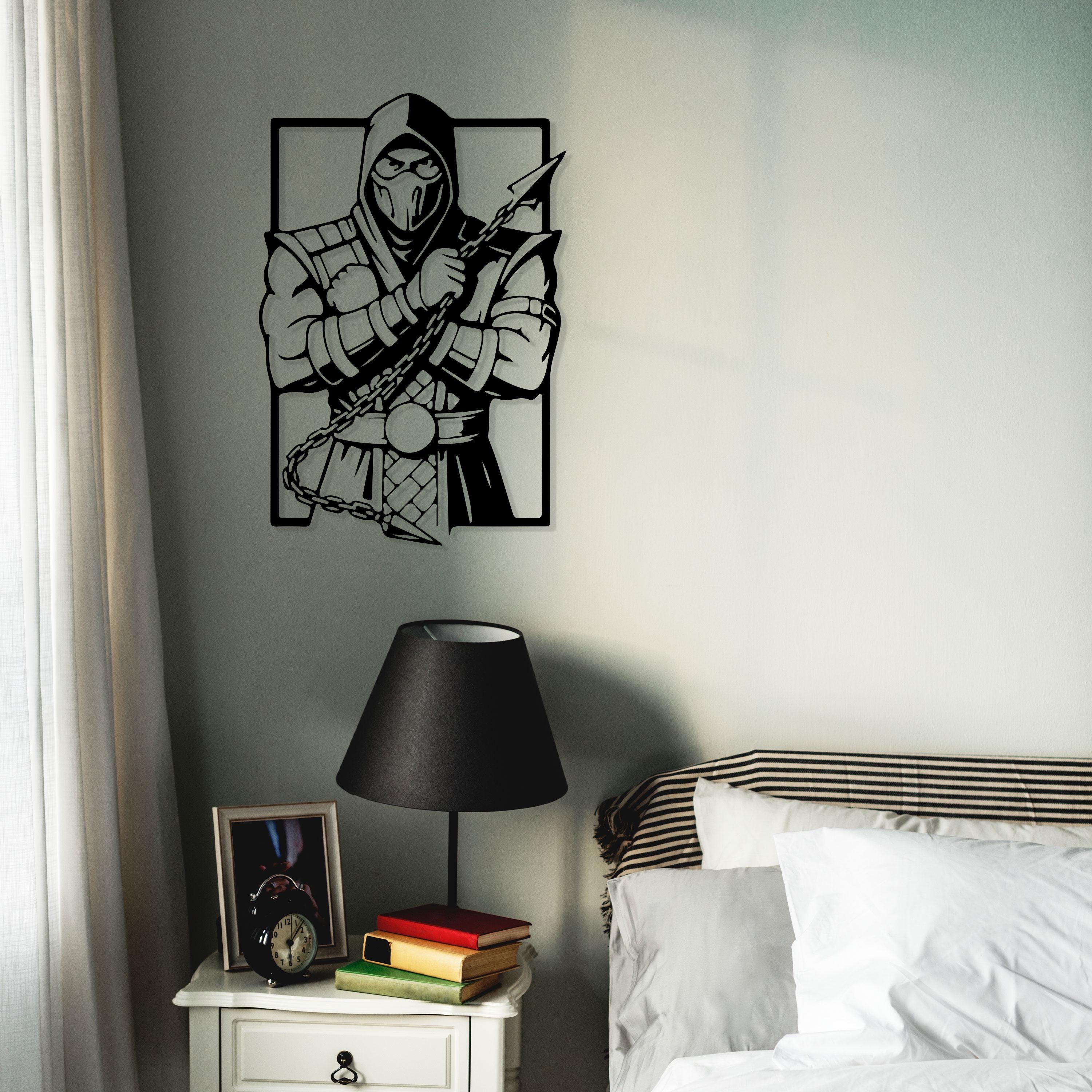 Scorpion Metal Wall Art - Mortal Kombat Gaming Room Decor