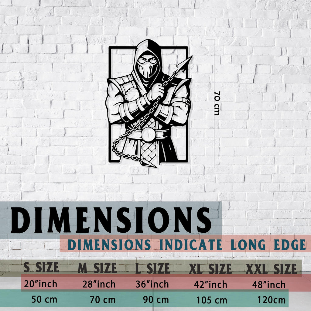 Scorpion Metal Wall Art - Mortal Kombat Gaming Room Decor