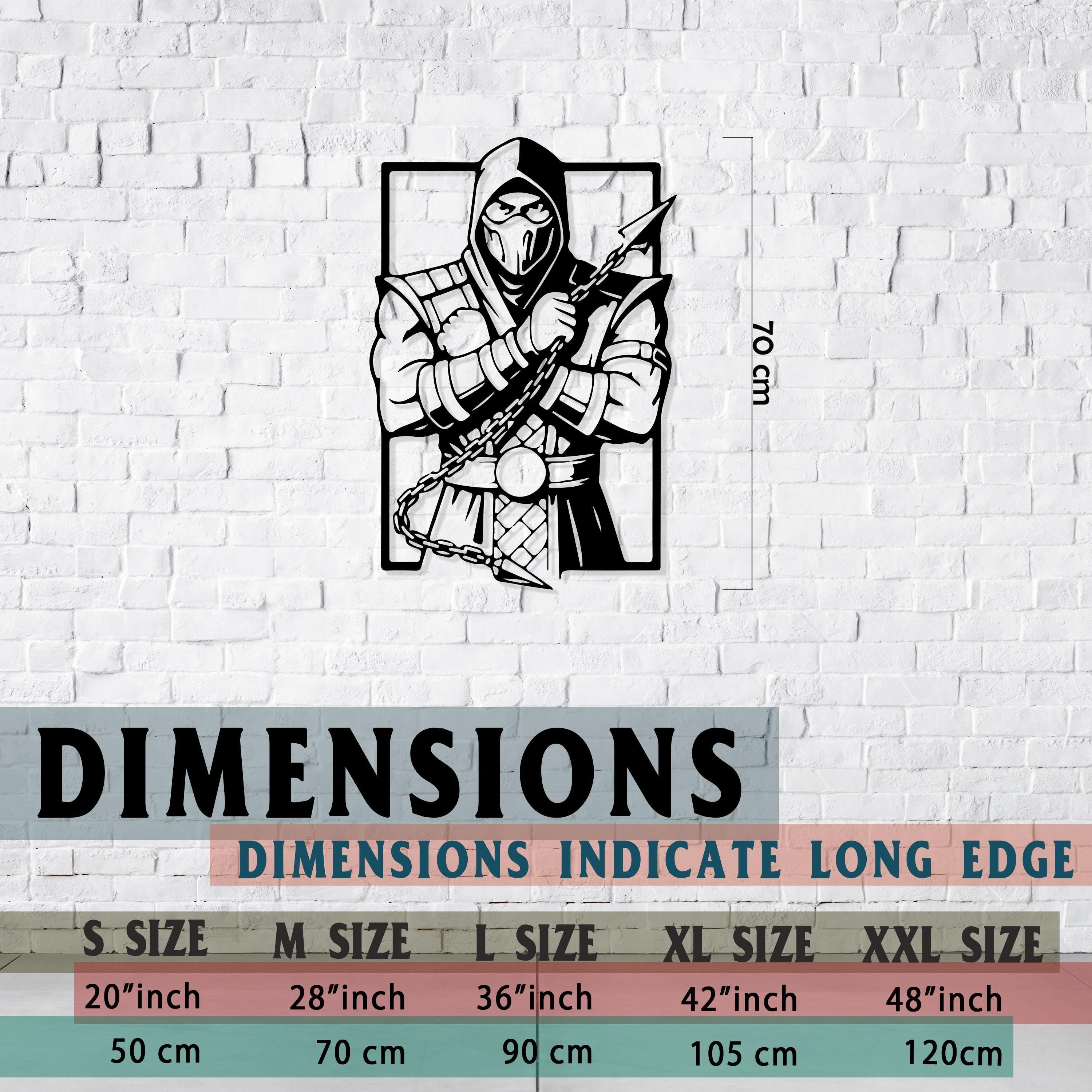 Scorpion Metal Wall Art - Mortal Kombat Gaming Room Decor