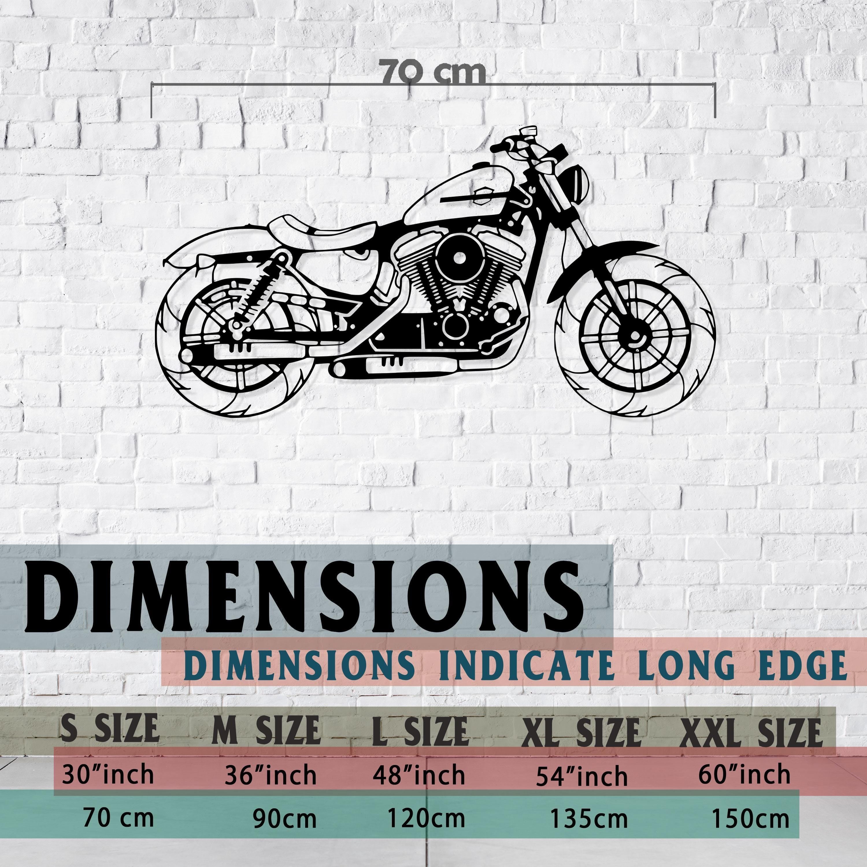 Harley Motorcycle Metal Wall Art - Man Cave Motor Bar Sign - Iconic Garage Decor