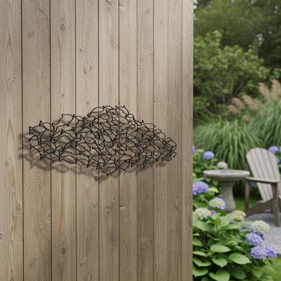 School of Fish Wall Art - Pool Bar Entry Decor - Unique Birthday Gift