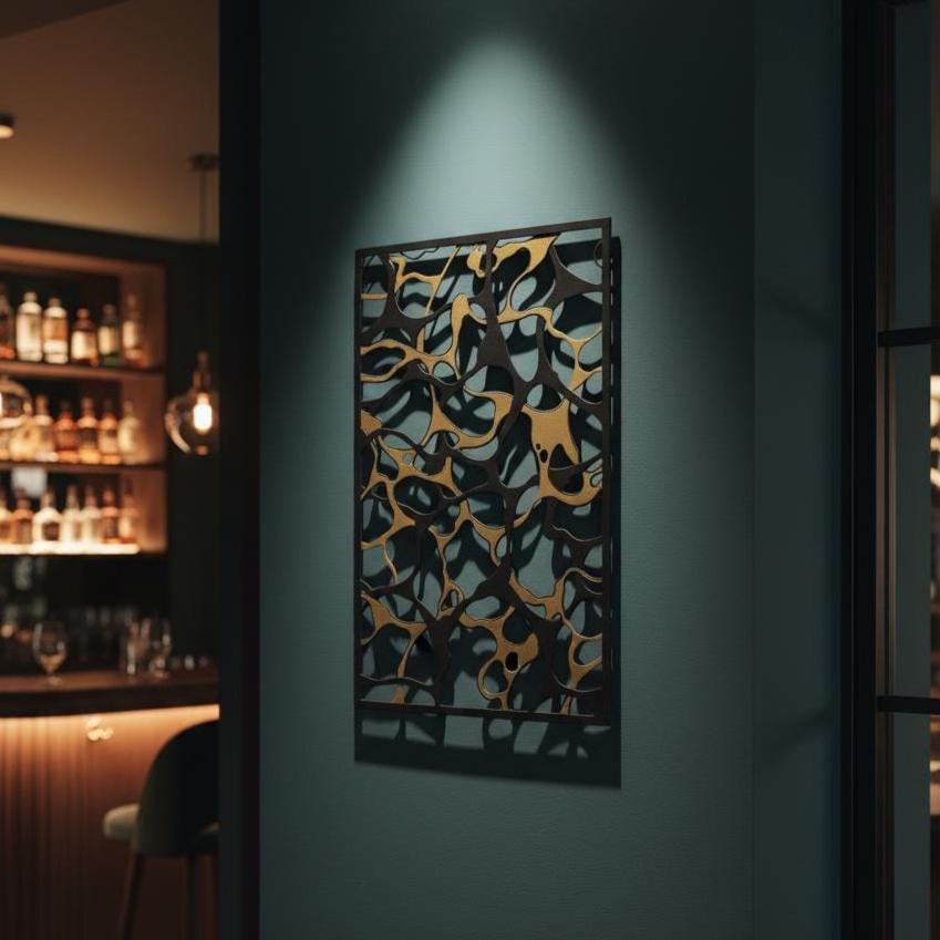 Modern Abstract Metal Wall Art - Minimalist Home Decor - Unique Birthday Gift