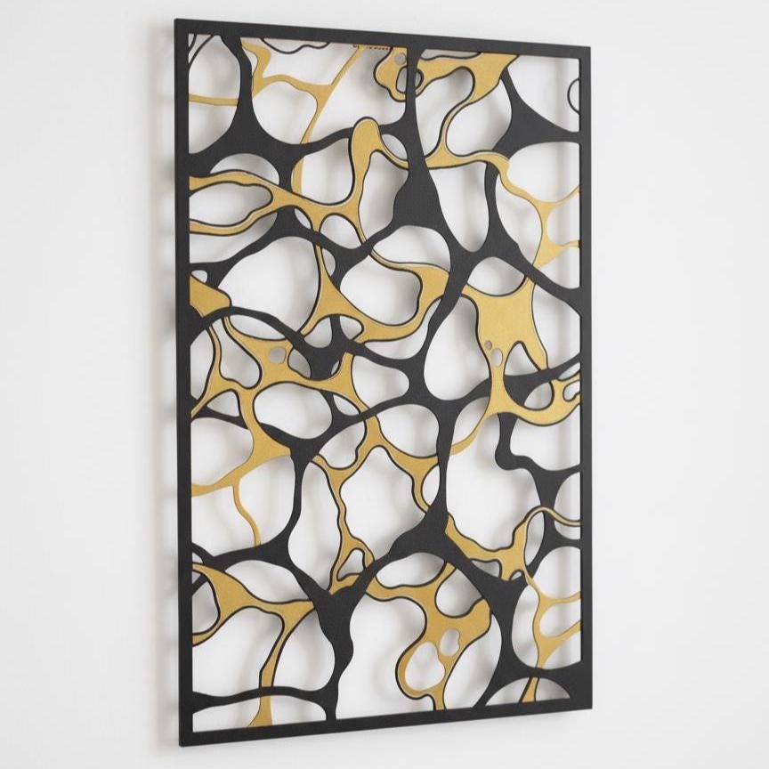 Modern Abstract Metal Wall Art - Minimalist Home Decor - Unique Birthday Gift